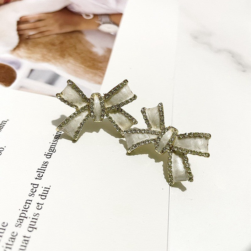 Design Bow Pearl Tassel Sier Pin Rings