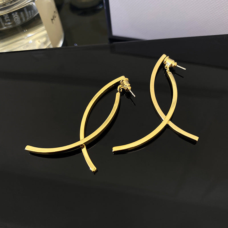 Tassel High-grade Sier Needle Metal Light Luxury Pearl Earrings