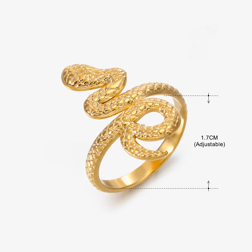 Women's Popular Stainless Steel Geometric Ellipse French Retro Rings