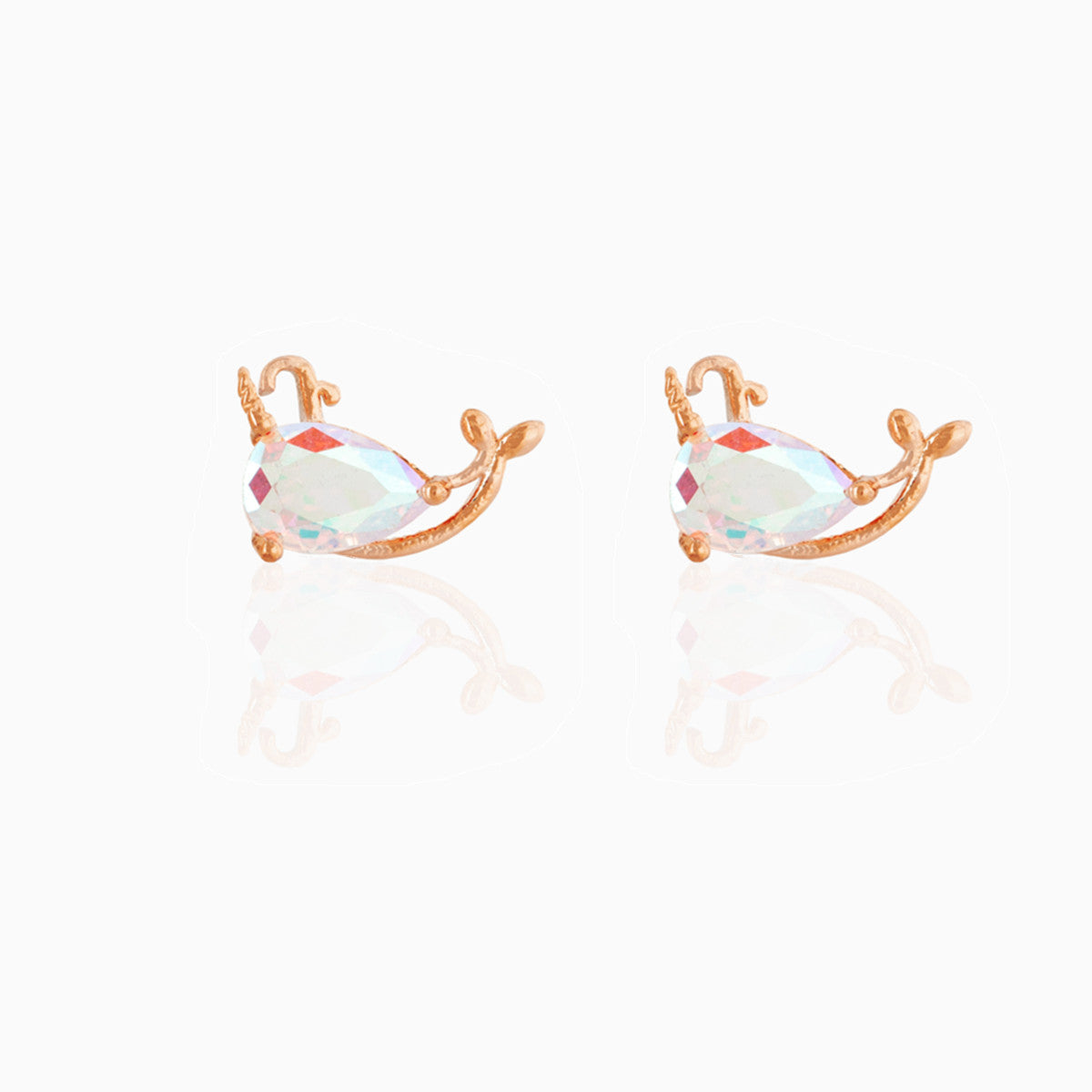Unicorn Loving Heart Zircon Female Artistic Earrings