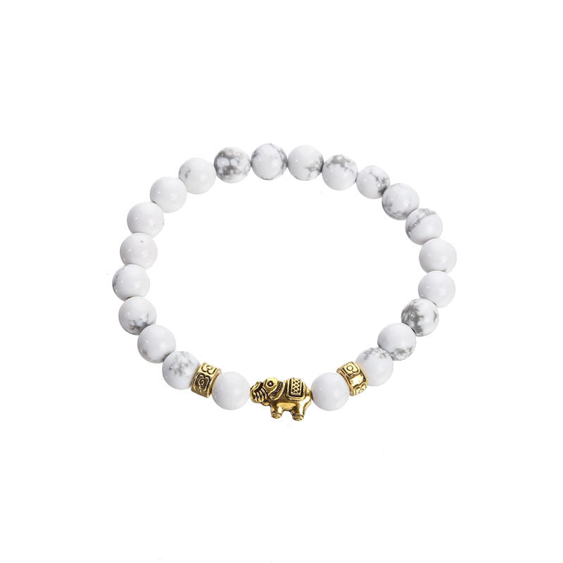 Women's & Men's Tigereye White-barked Pine Volcano Stone Black Bracelets