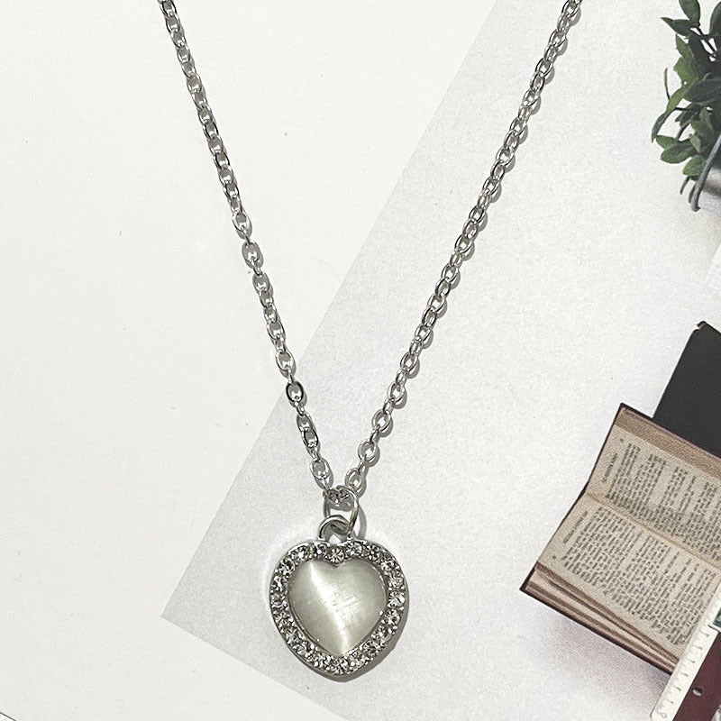 Korean Style Fashion Temperament Opal Love Female Necklace
