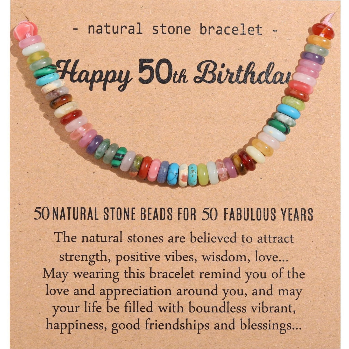 Women's Birthday Gift Candy Color Natural Beaded Bracelets