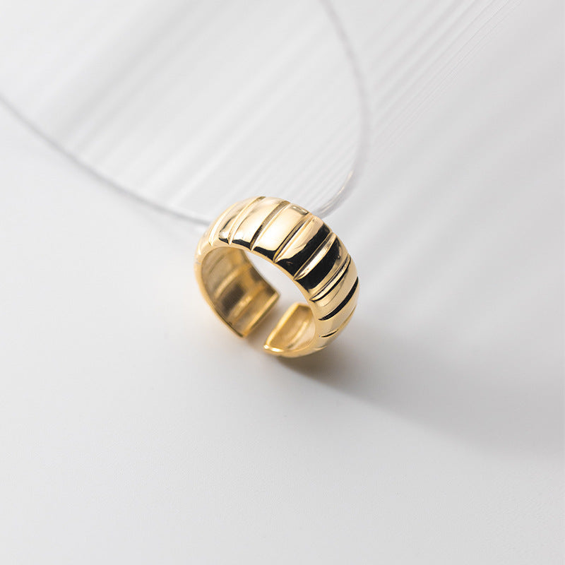 Women's & Men's Design French Style Mori Simple Glossy Gear Rings