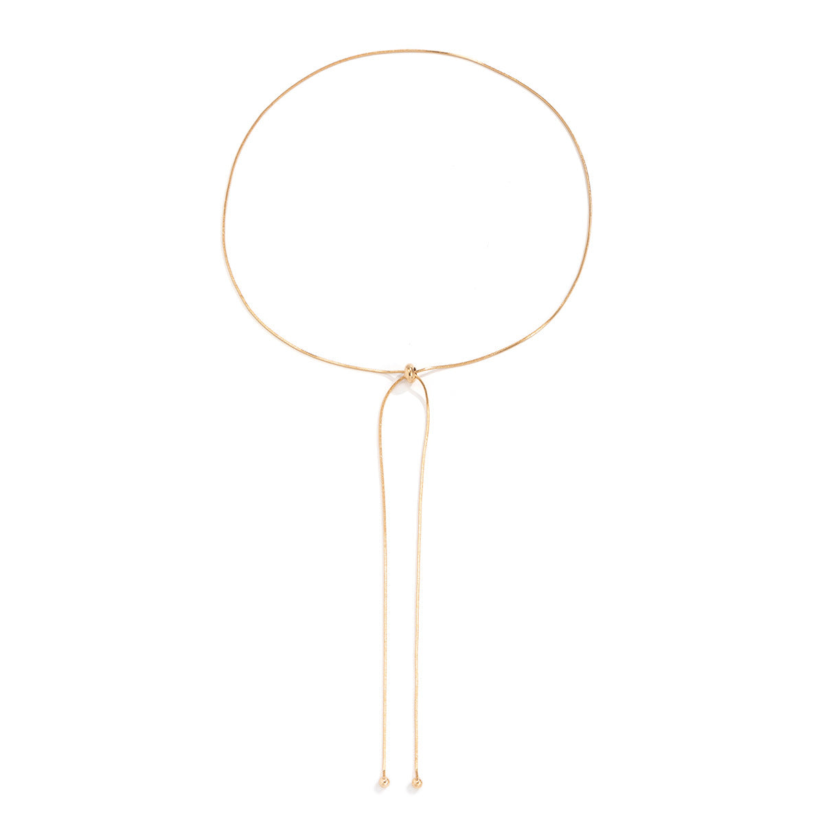 Ornament Simple Long Tassel Stylish Adjustable Metal Square Snake Necklaces