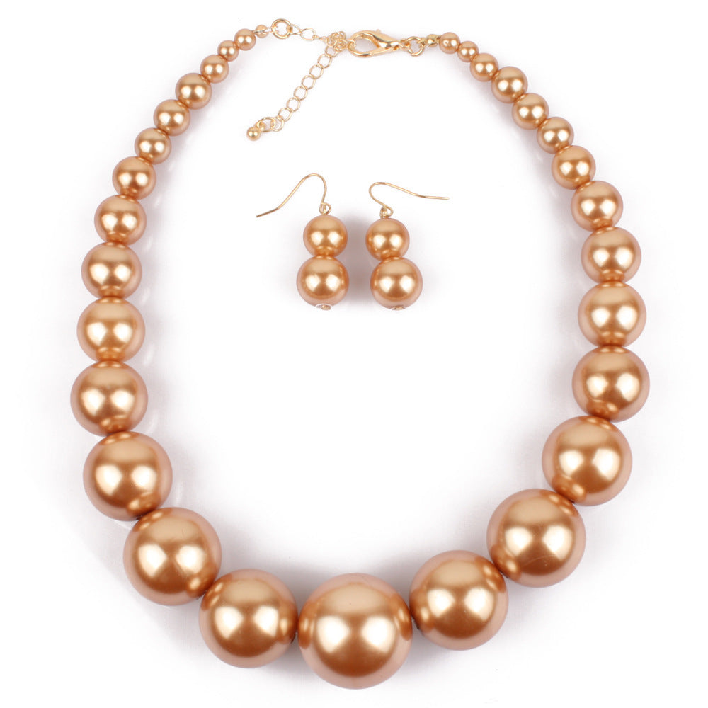 Bridal Exaggerated Simple Imitation Pearl Short Clavicle Necklace
