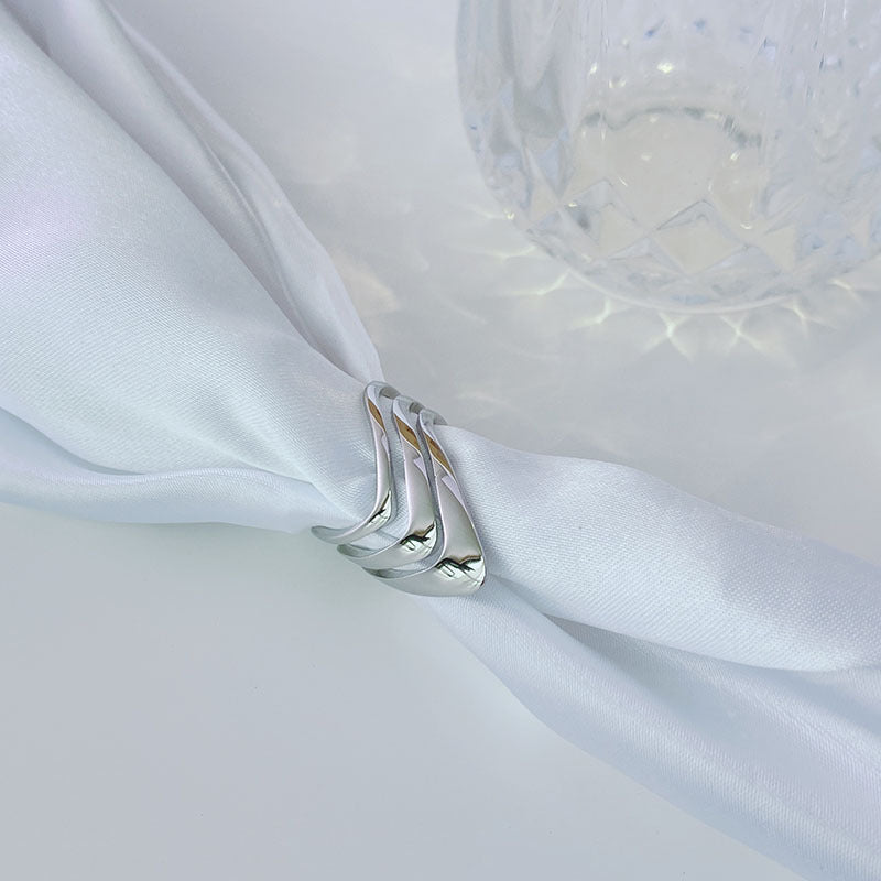 Steel Female Design Sense Minority Geometric Hollow Rings