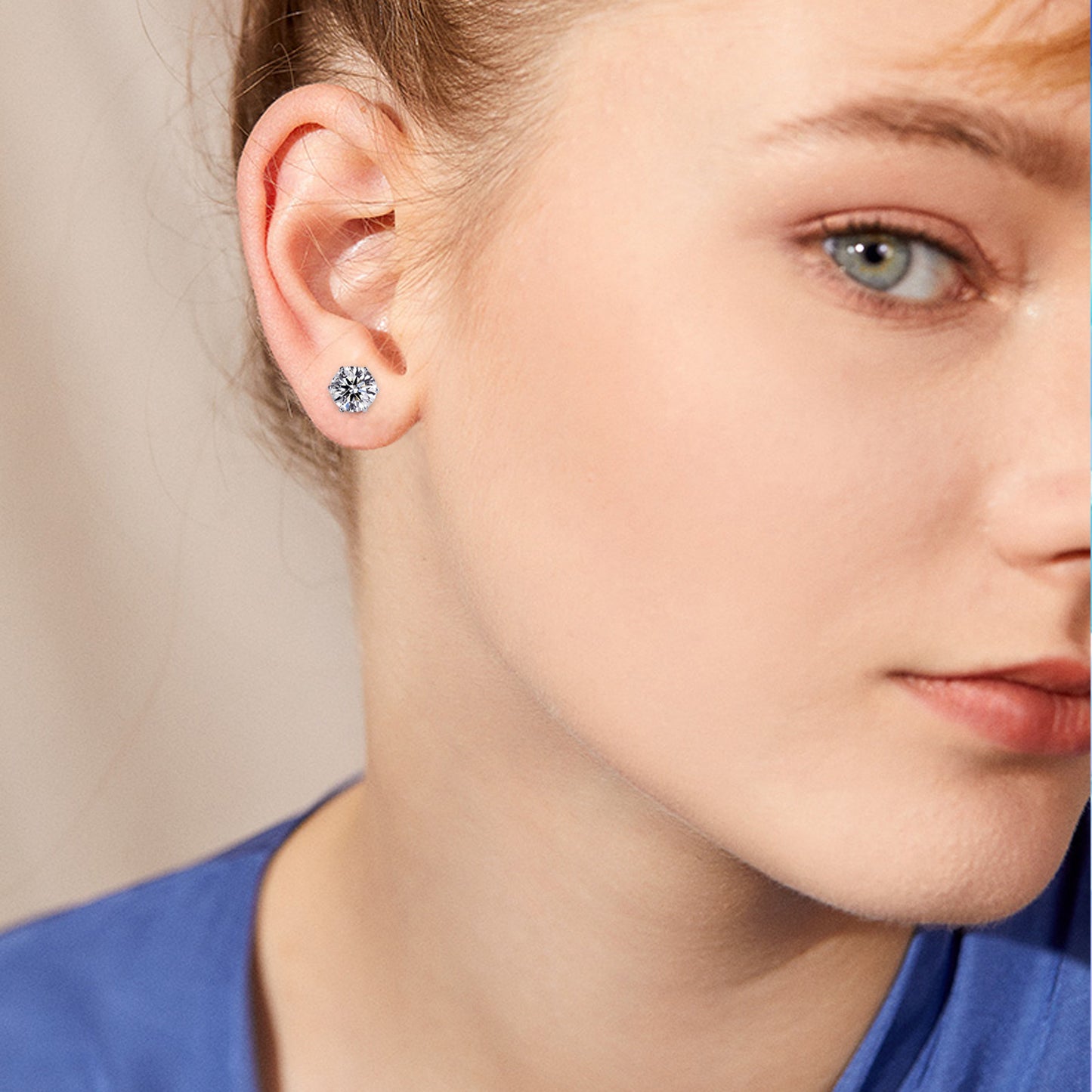 Pretty Hot White Zircon Ear Welding Earrings