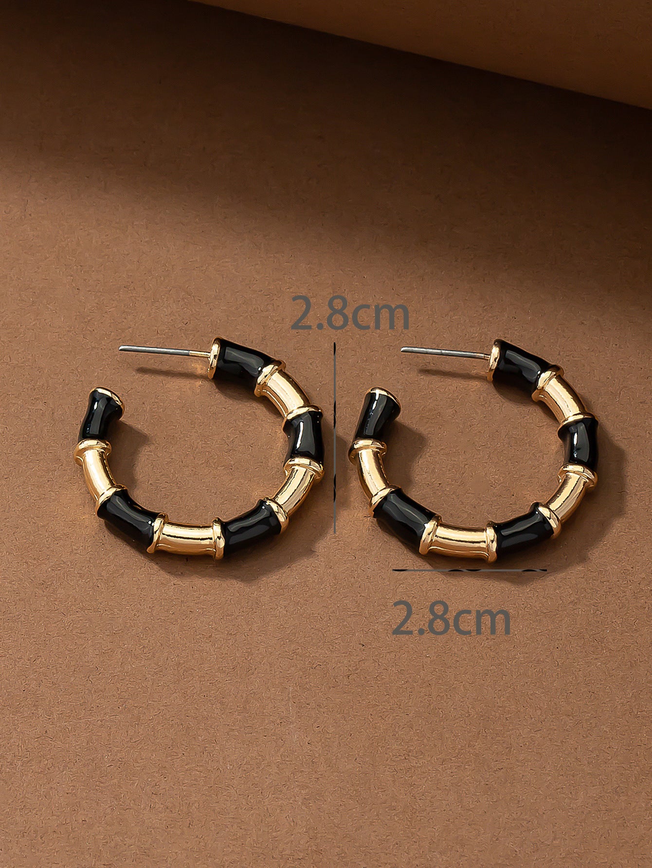 Design Oil Dripping Bamboo Joint White Red Eardrop Ladies Cool Stud Earrings