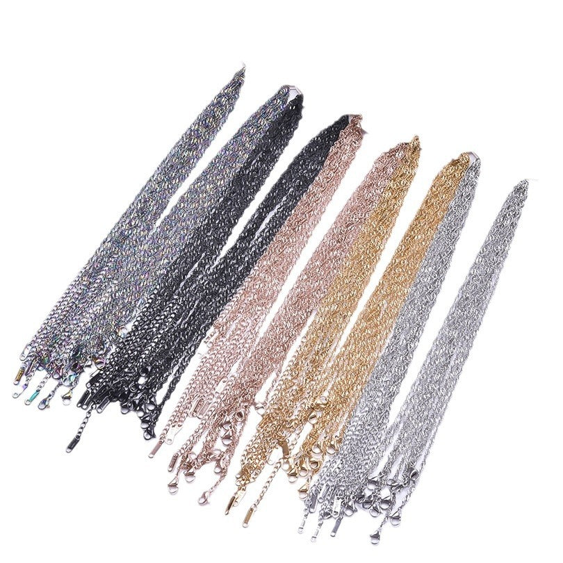 Wave Chain Golden Clavicle Stainless Steel Necklaces