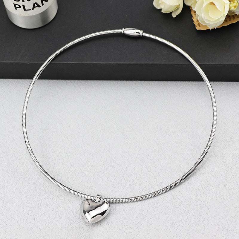 Peach Love Magnetic Open Symmetrical Simple Fashion Ball Necklaces