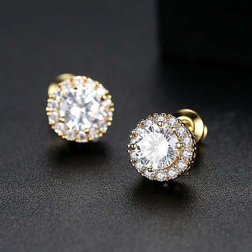 Studded With Zircon Female Flower Korean Earrings