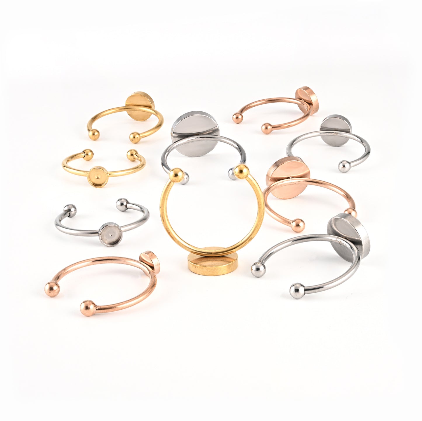 Stainless Steel Ornament Accessories Natural Stone Rings