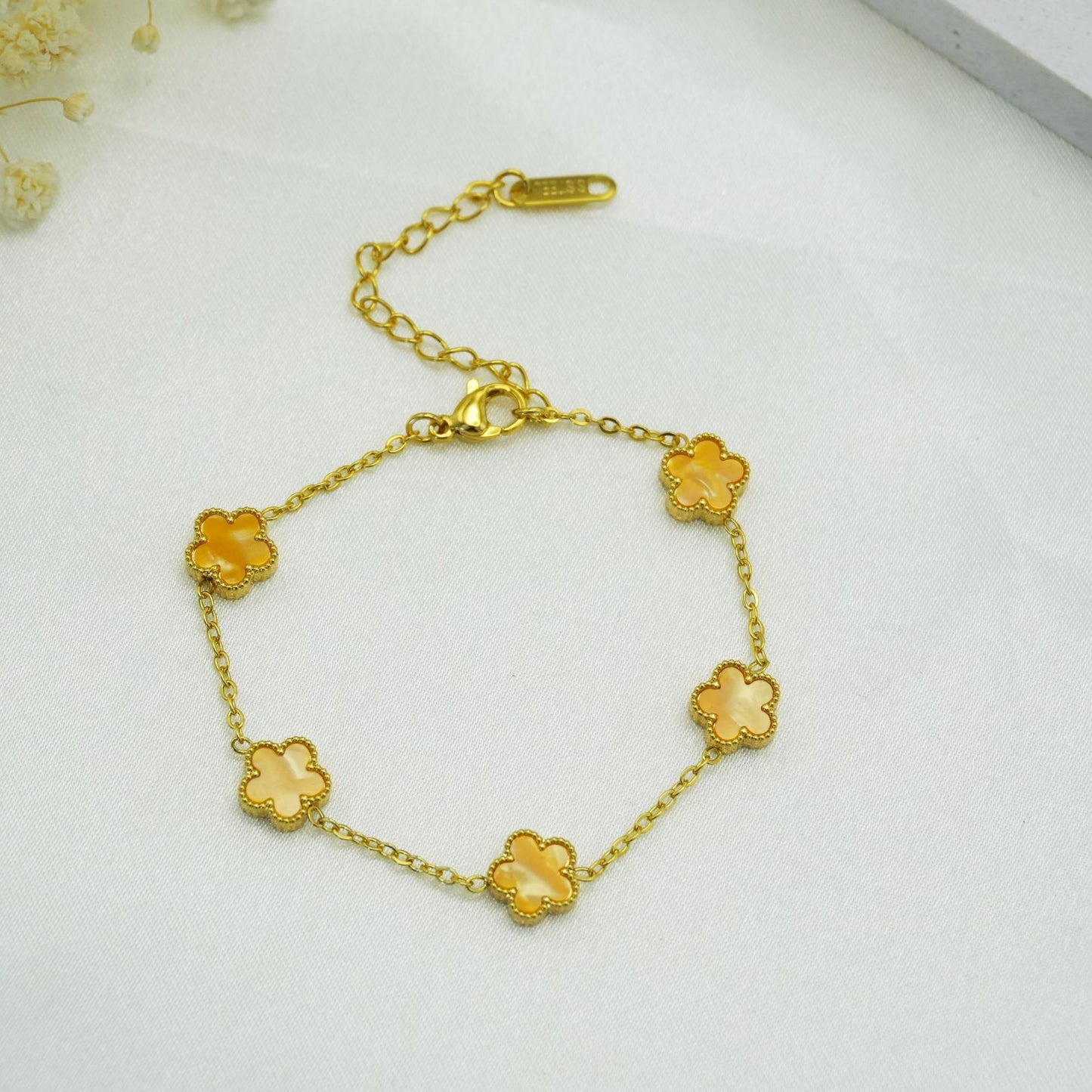 Steel Parthenocissus Grass Plum Blossom Colorful Fashionable Bracelets