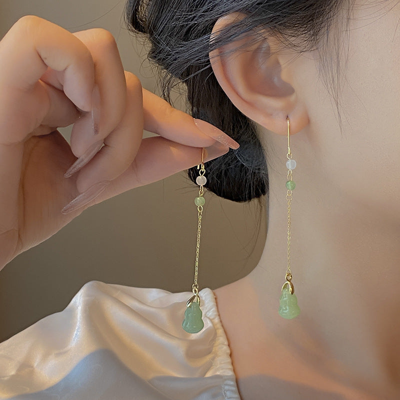 Women's National Fashion Cheongsam Elegant Bamboo Fan Earrings