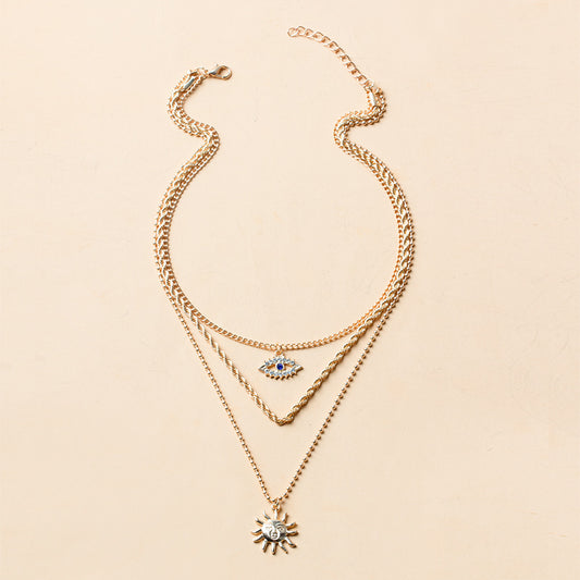 Women's Unique Punk Style Devil's Eye Sun Necklaces