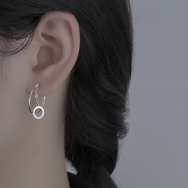 Style Yoo Female Korean Refined Rhinestone Shaped Earrings