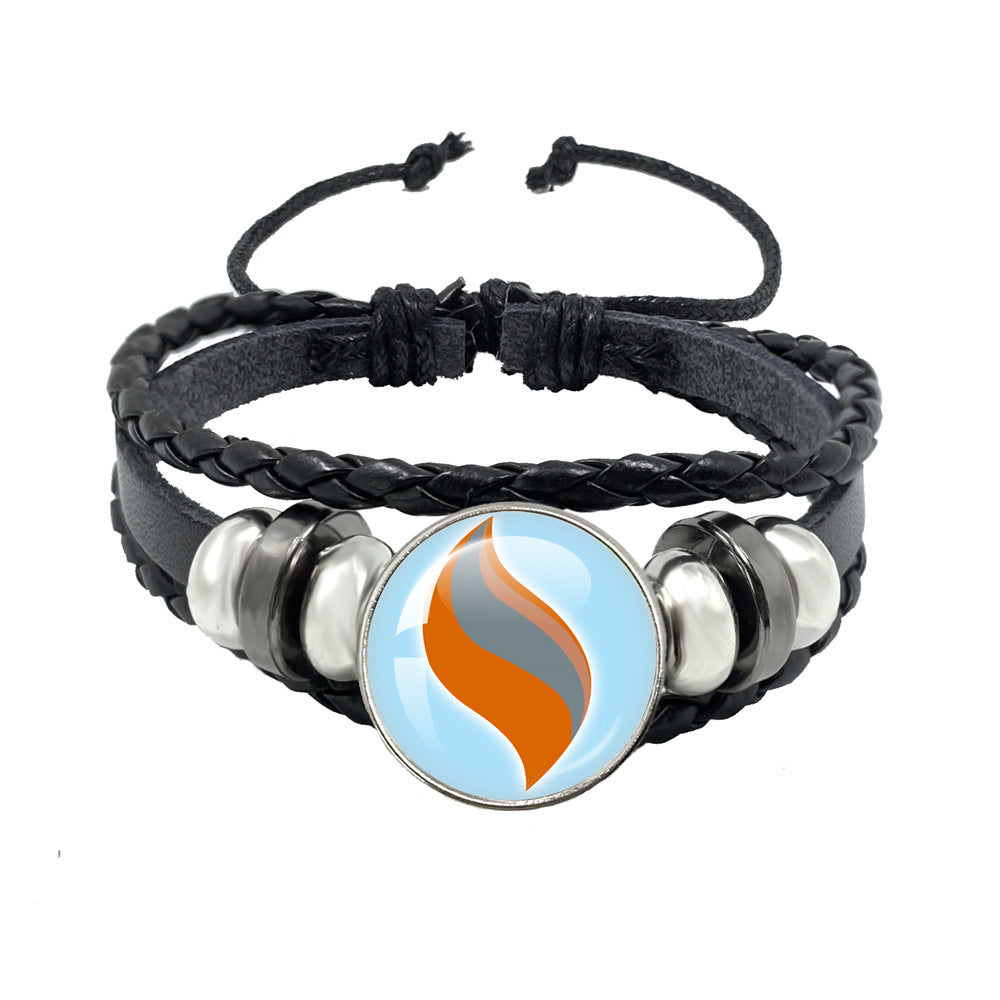 Women's & Men's Leather Time Stone Woven Hand Jewelry Bracelets
