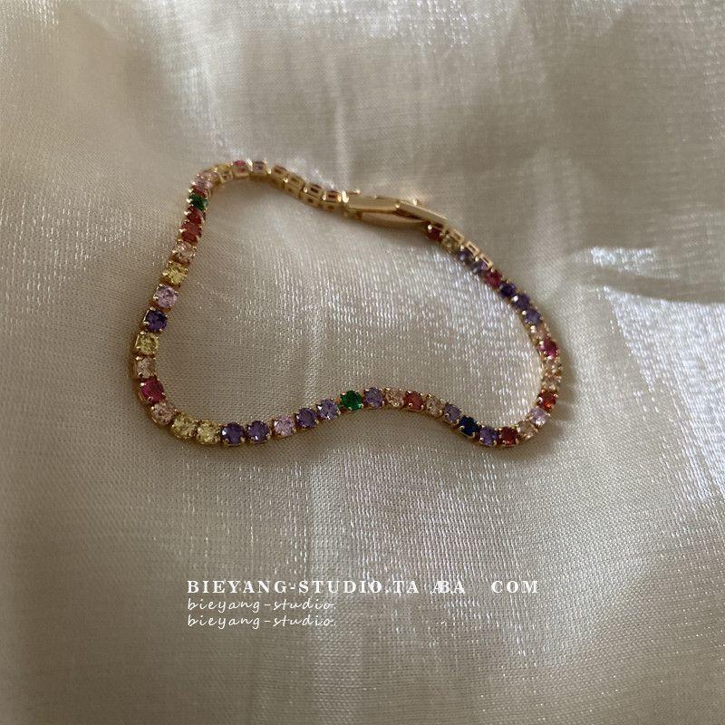 Women's Design Retro Colorful Crystals High-grade Temperament Bracelets