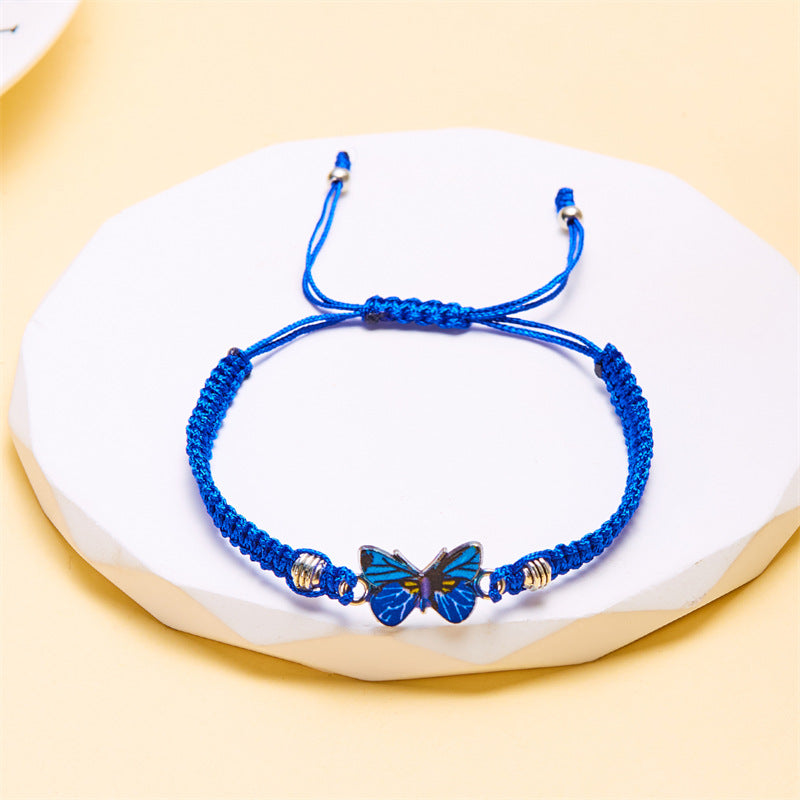 Butterfly Flower Female Girlfriend Gifts Hand-woven Bracelets