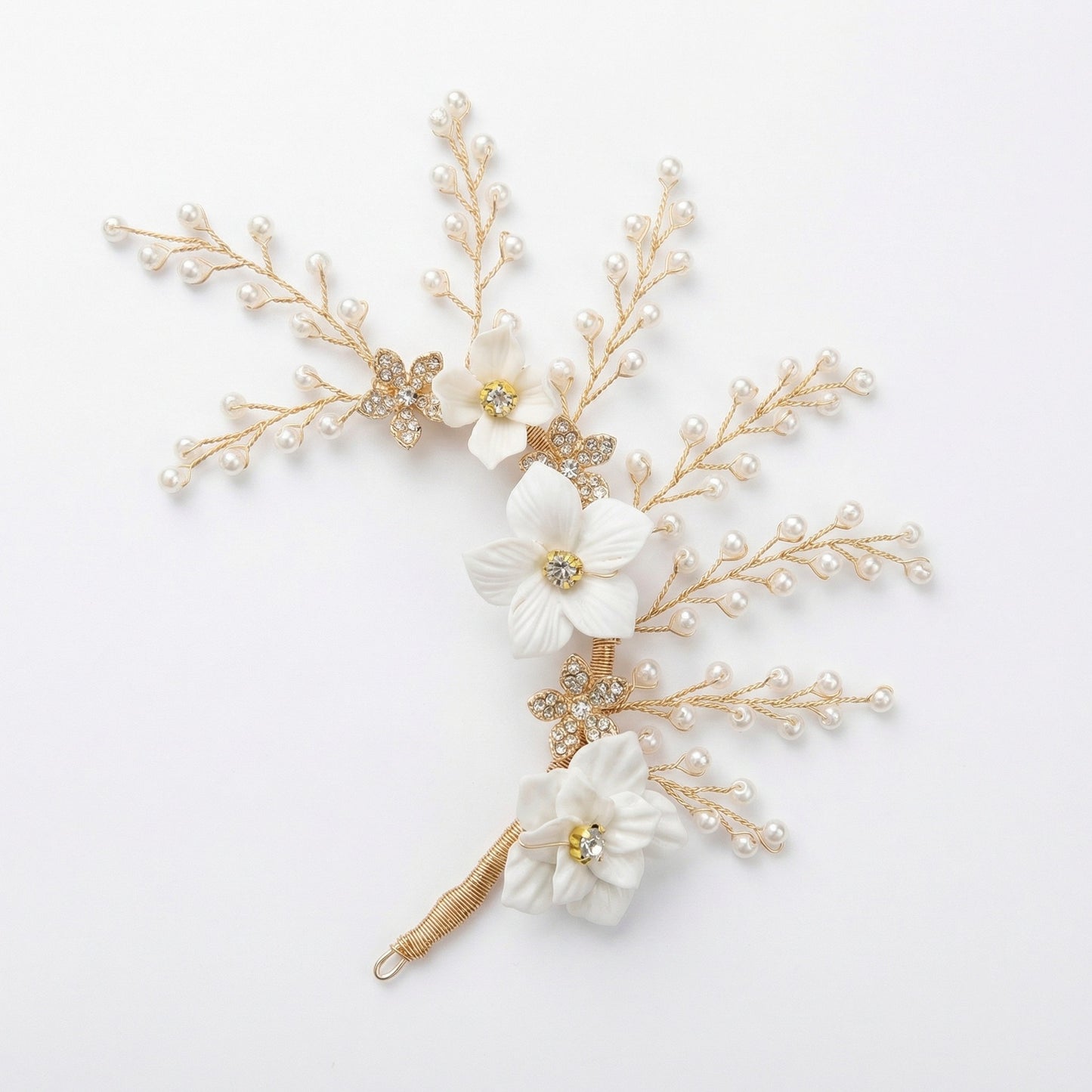 Ethnic Thailand Resin Flower Bead Alloy Barrettes Ear Hook