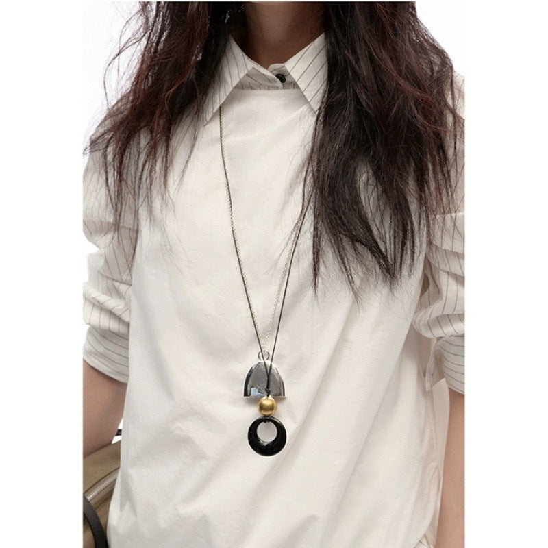 Women's Stone Rope Long Chinese Design High Sense Necklaces
