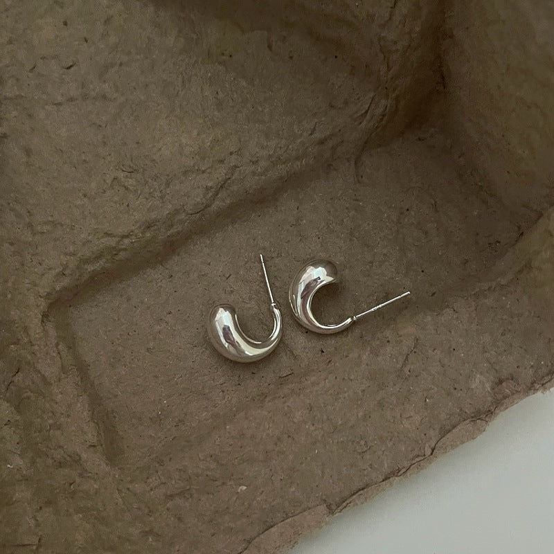 Wild Niche High-grade Light Luxury Sier Needle Earrings