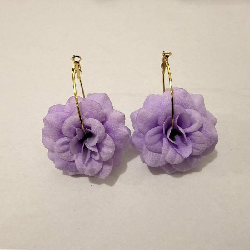 Rose Ear Clip Exquisite Elegant Gentle Holiday Stud Earrings