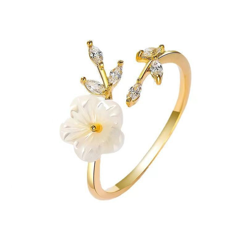 Stylish Branch Flower Open Minimalist Creative Ring