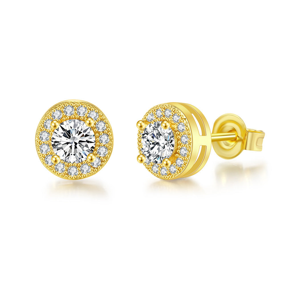 Men's Round Full Diamond Hip Hop Zircon Rings