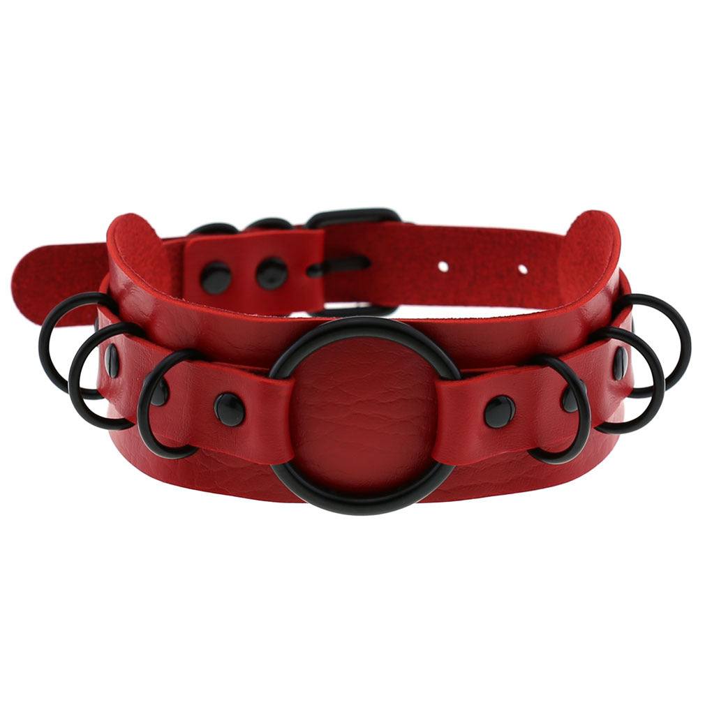 Dark Punk Goth Leather Exaggerated Personalized Necklaces
