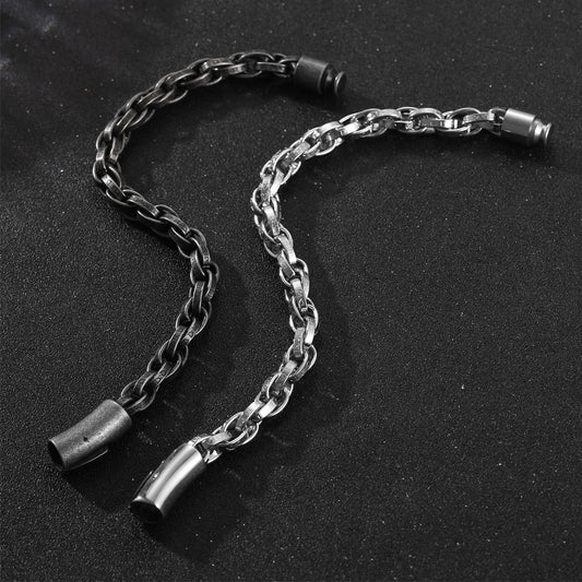 Men's Oriental Titanium Steel Vintage Distressed Handmade Chain Bracelets