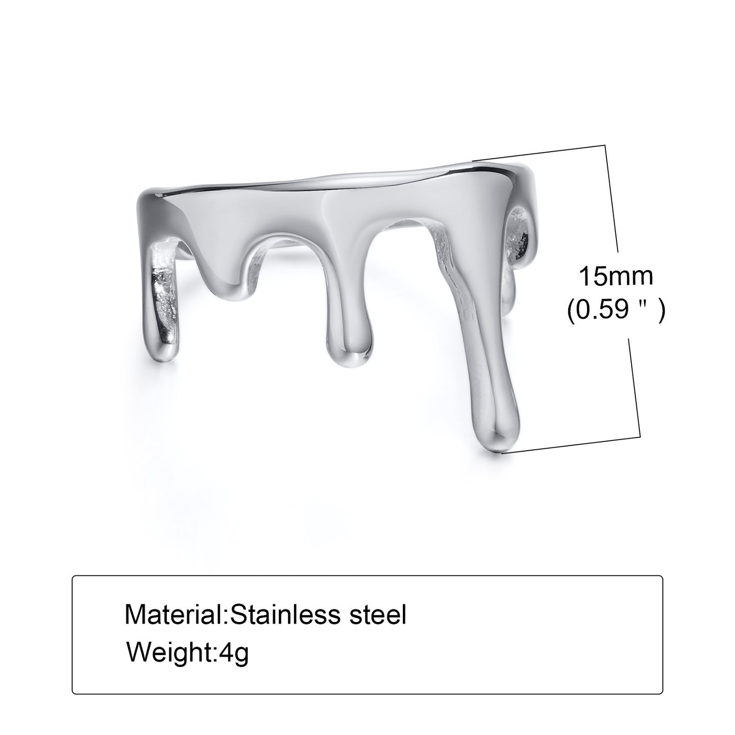 Stainless Steel Fashion Lady Personality Water Drop Rings