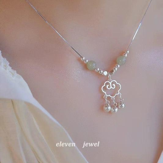 Women's Lock Bell Of Good Niche Temperament White Chinese Necklaces