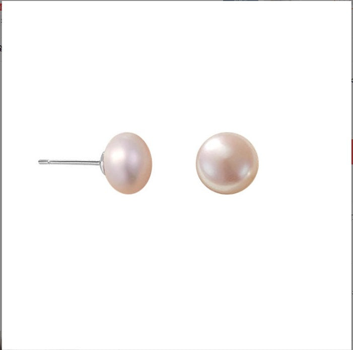 Sterling Sier Natural Freshwater Pearl Ear Spiral Tightening Earrings