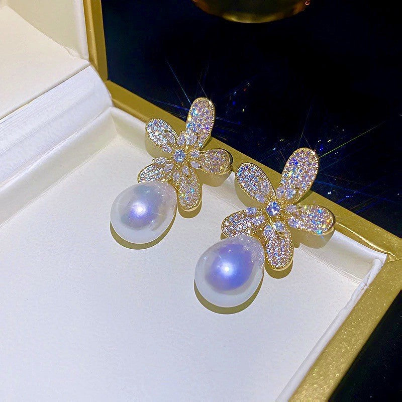 Shining Diamond Irregular Round Female Special Earrings