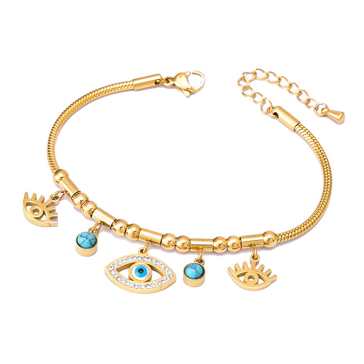 Geometric Heart Shape Shell Butterfly Five-pointed Star Titanium Bracelets