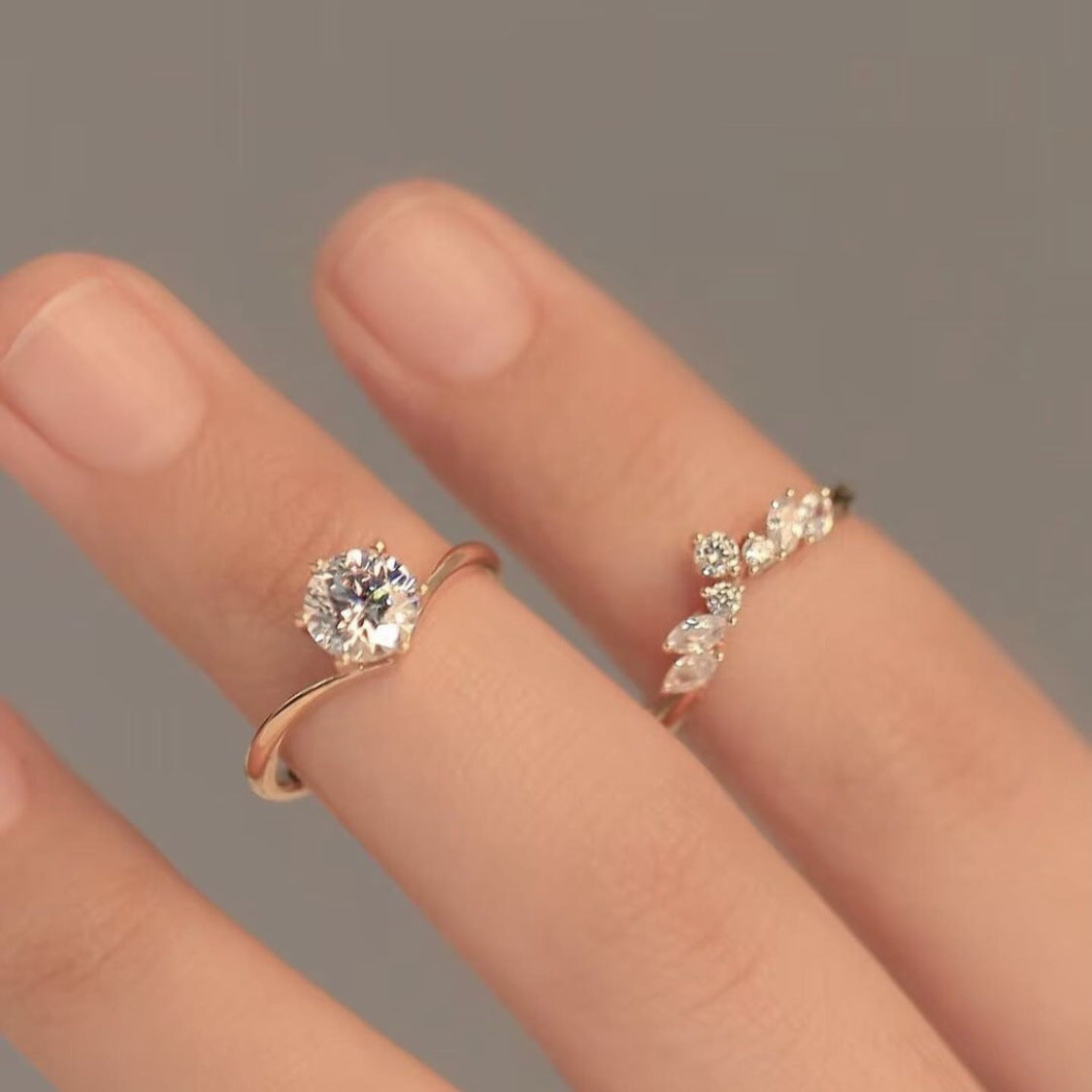 Women's Alloy Couple Simple Rose Gold Set Rings