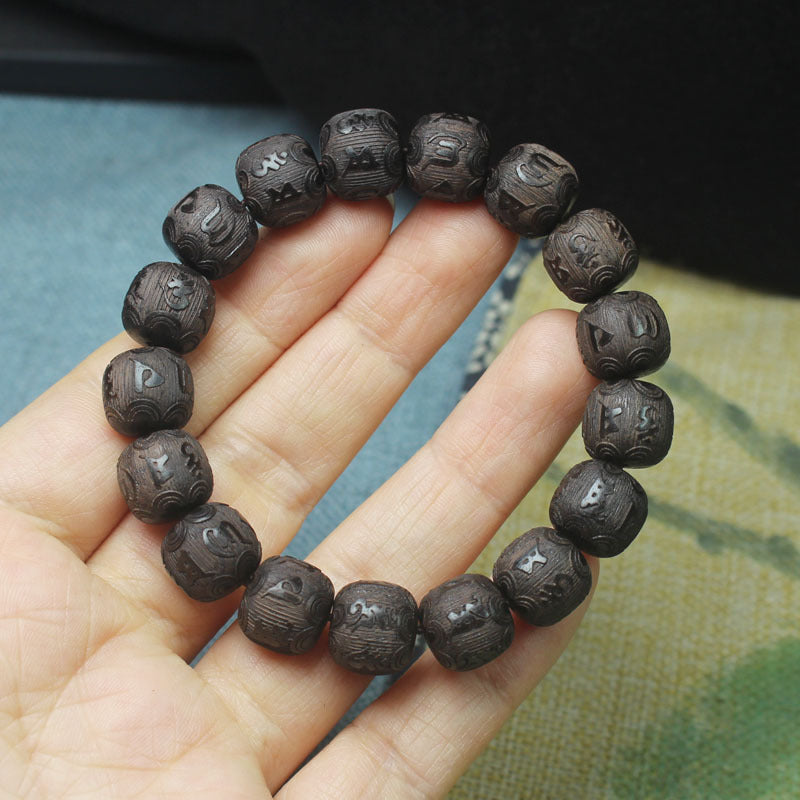 Women's & Men's Ebony Carving Rosary What's Going Mimi Live Bracelet