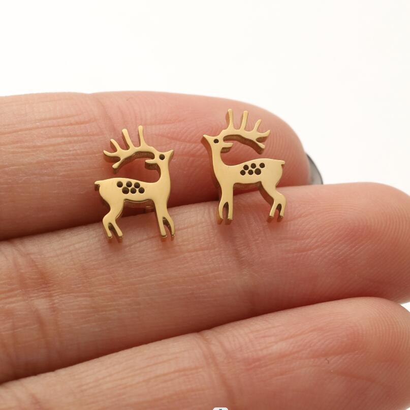 Accessories Stainless Steel Bear Elk Snake Bird Earrings