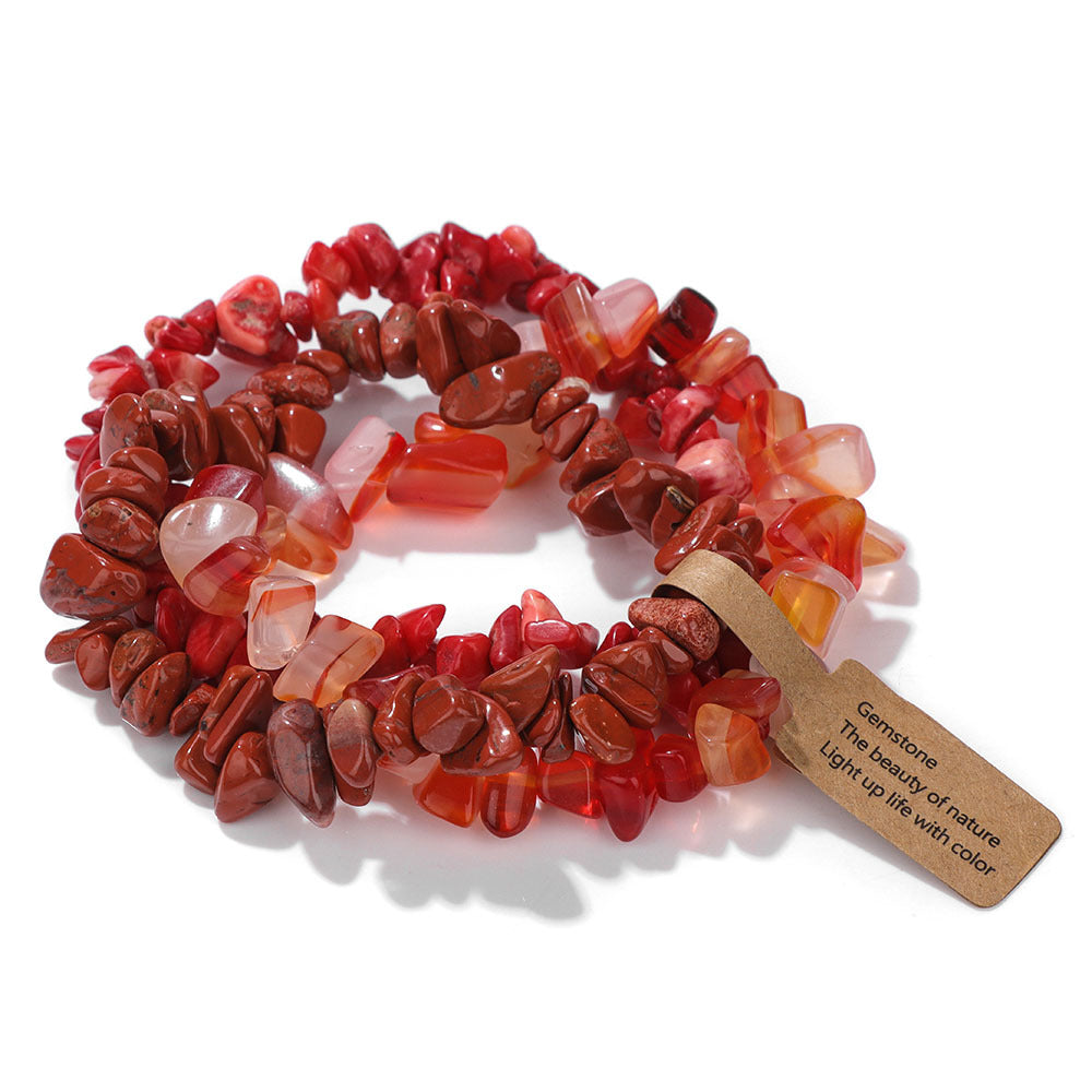 Women's & Men's Gravel Beads Three-piece Kraft Paper Tag Bracelets