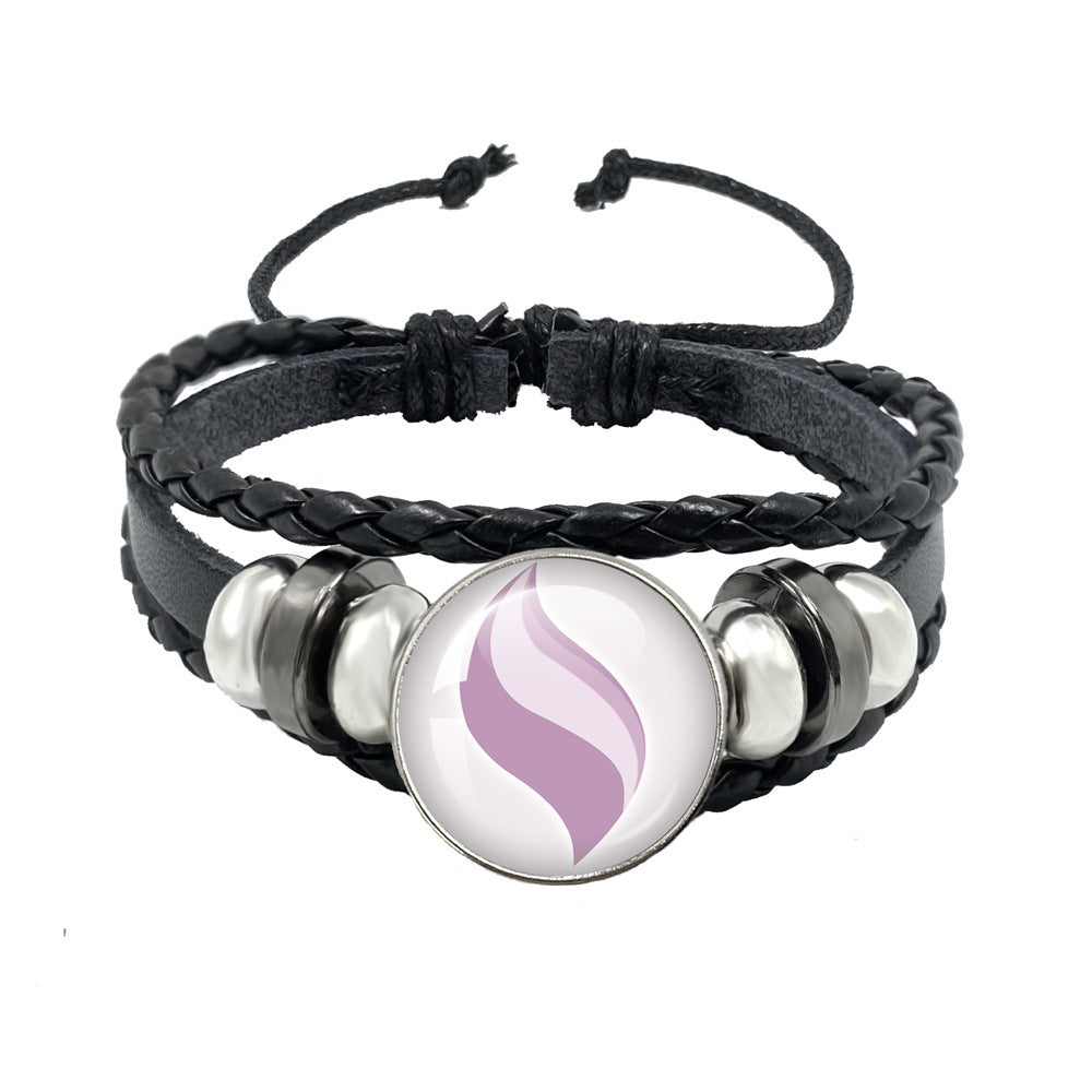 Women's & Men's Leather Time Stone Woven Hand Jewelry Bracelets