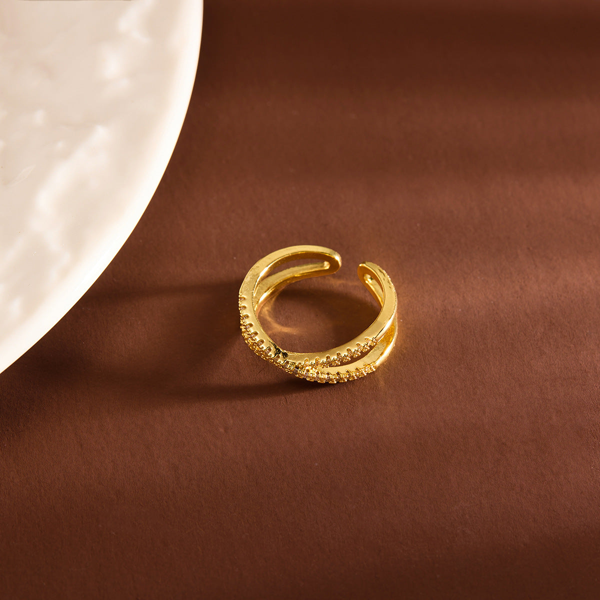 High-grade Niche Real Gold Plated Copper Little Finger Rings