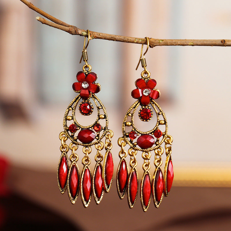 Ethnic Style Your Colorful Vintage Flower Earrings