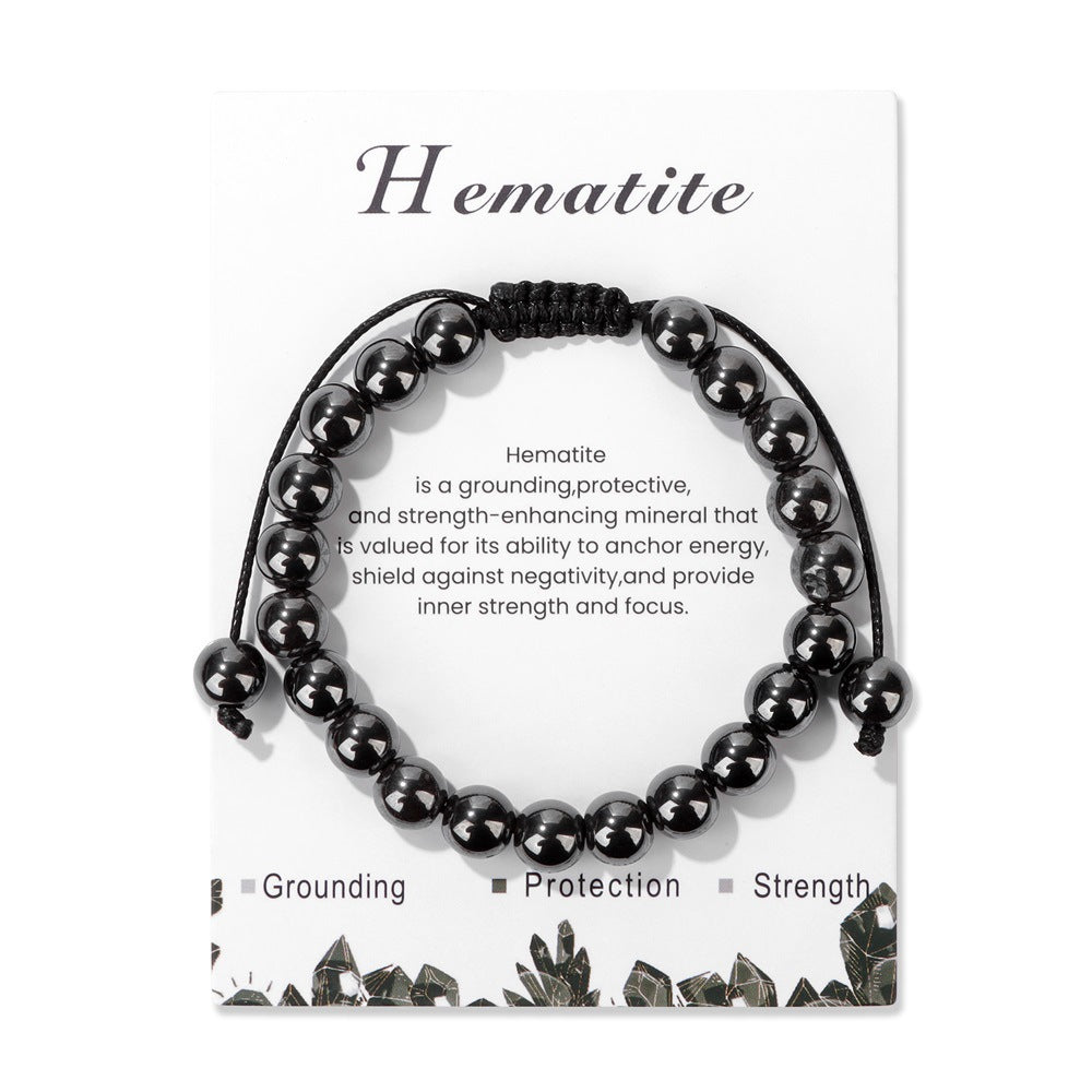 Men's Jam Amethyst Agate Woven Retro Simple Bracelets