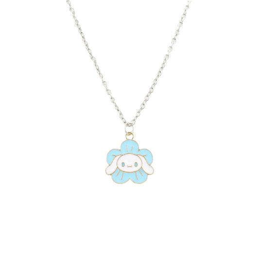 Women's & Men's Fresh Flower Cinnamon Dog Couple Childlike Necklaces