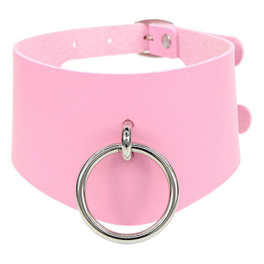 Nightclub Punk O-shaped Street Shooting Leather Necklaces
