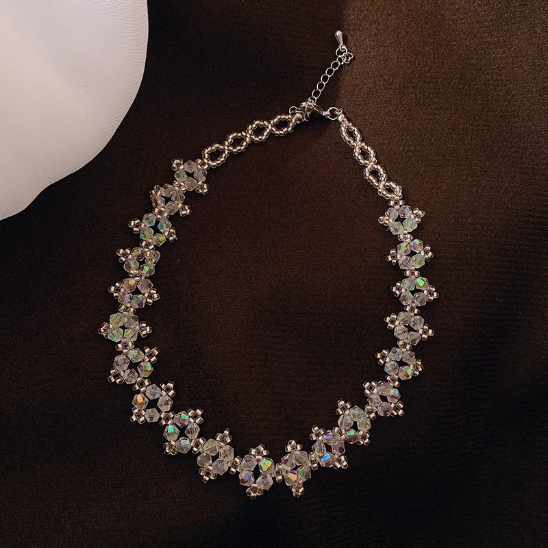 Women's Temperamental Minority Design Crystal Pearl For Indifference Trend Clavicle Collar