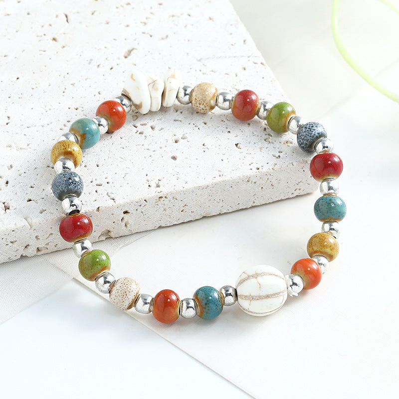 Chinese Fashion Female Beaded Niche Ceramic Bracelets