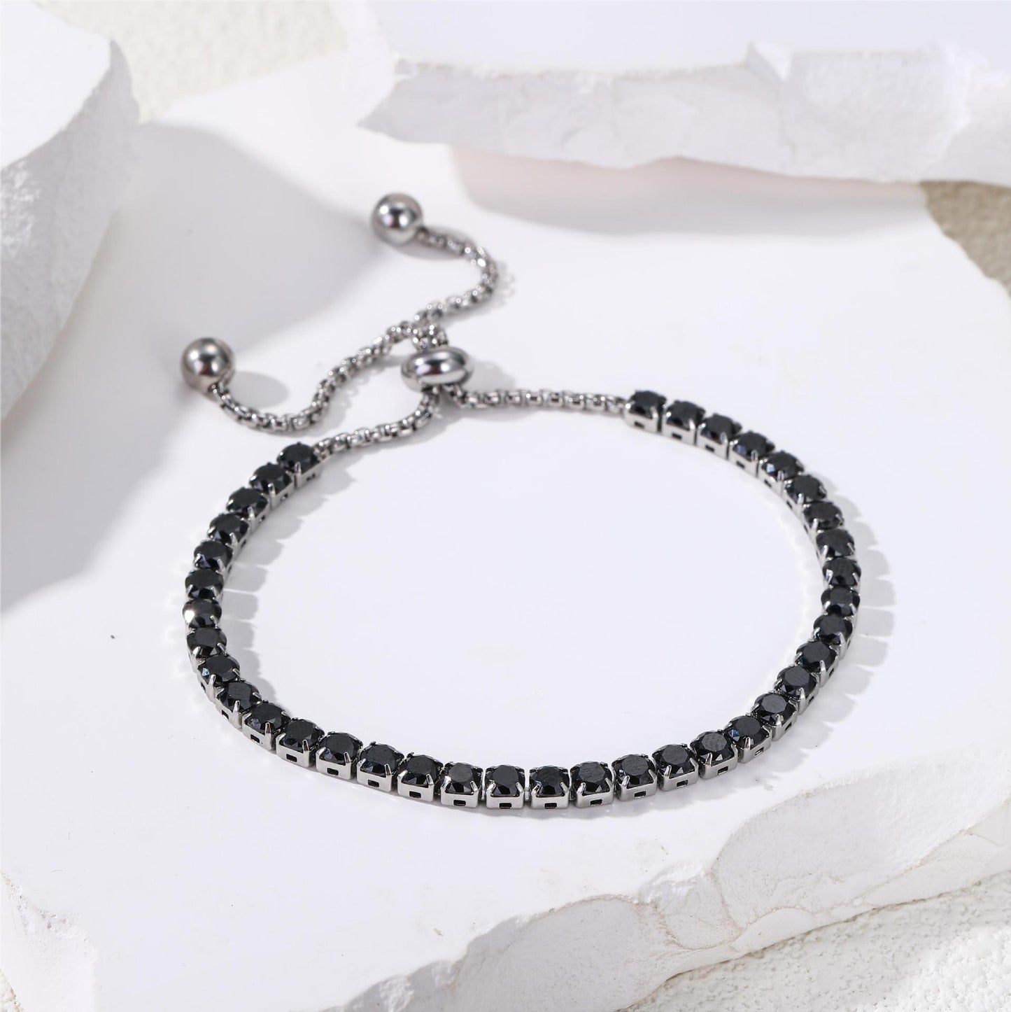 Square Zircon Adjustable Female Simple Light Bracelets